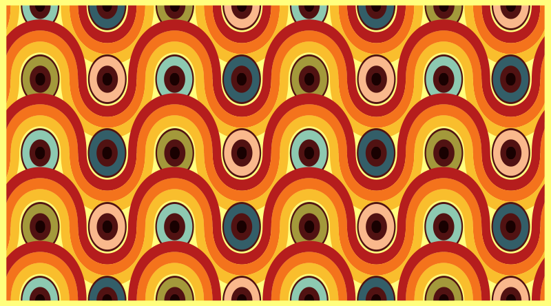 Alfombra vinílica vintage motivo ondulado colorido - TenVinilo