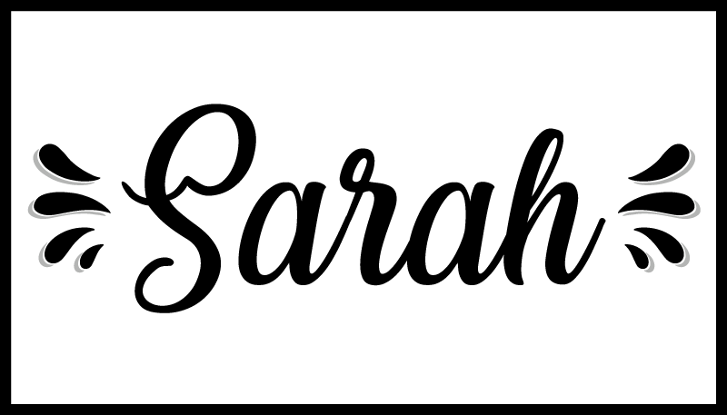 Alfombra vinílica con nombre blanco y negro - TenVinilo