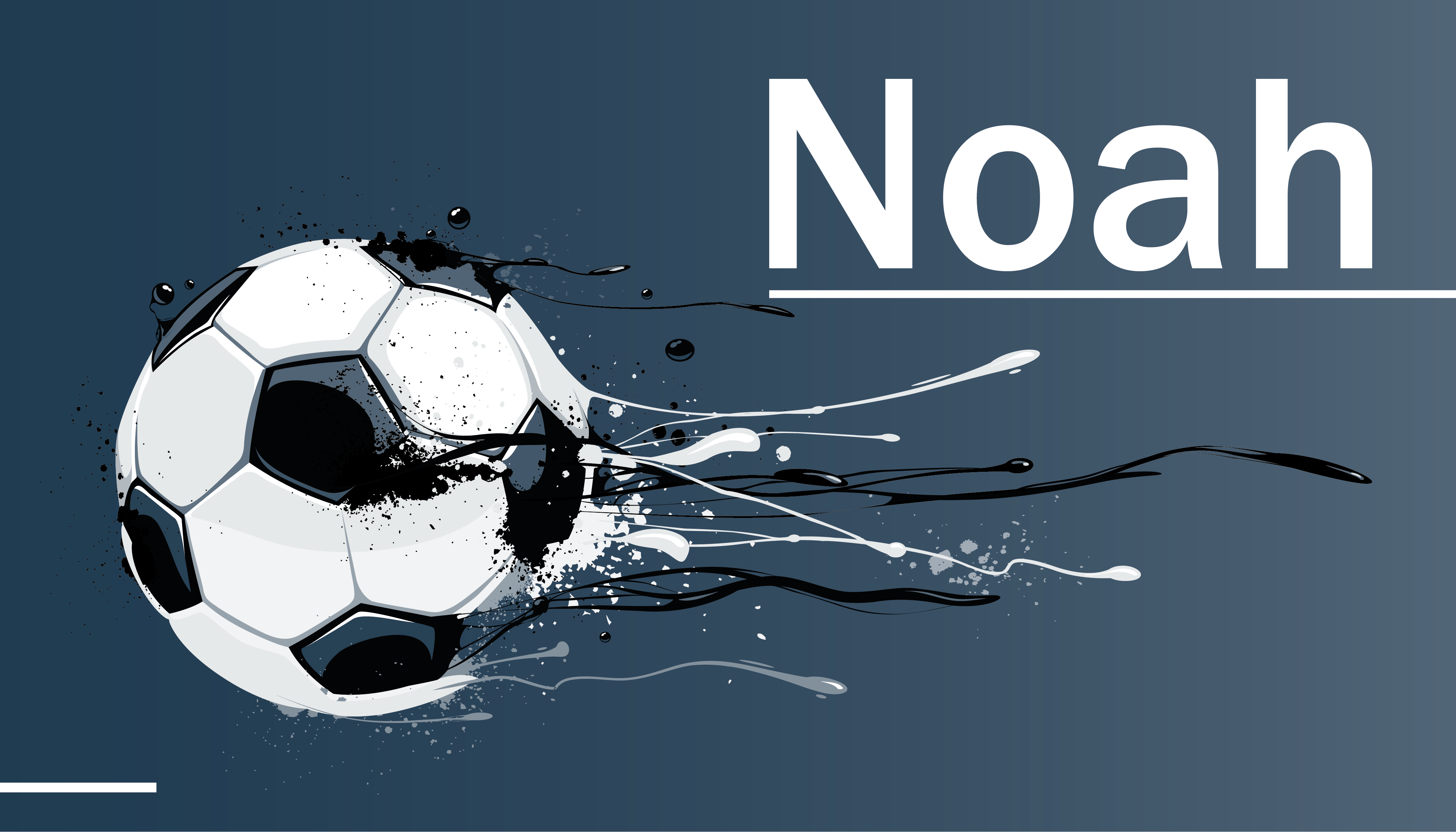 Alfombra vinílica juvenil acción de fútbol con nombre - TenVinilo