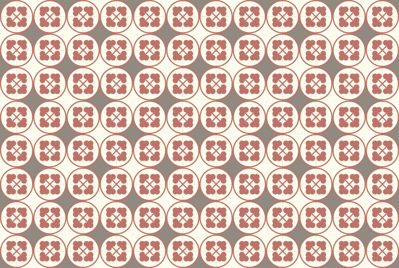 Alfombra vinílica imitación mármol azulejos circulares - TenVinilo