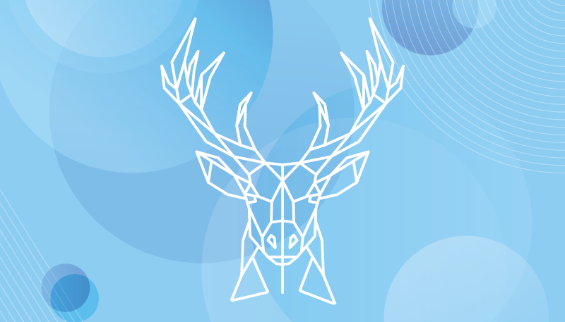 Alfombra vinílica de animales cabeza de ciervo geométrica - TenVinilo