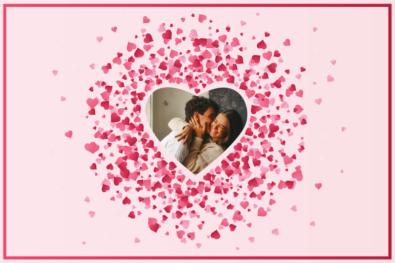 Alfombra vinílica dormitorio forma de corazón con foto - TenVinilo