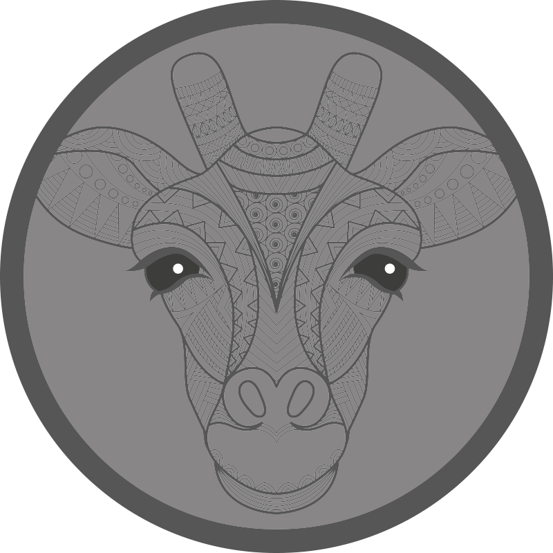 Alfombra vinílica de animales diseño de jirafa gris - TenVinilo