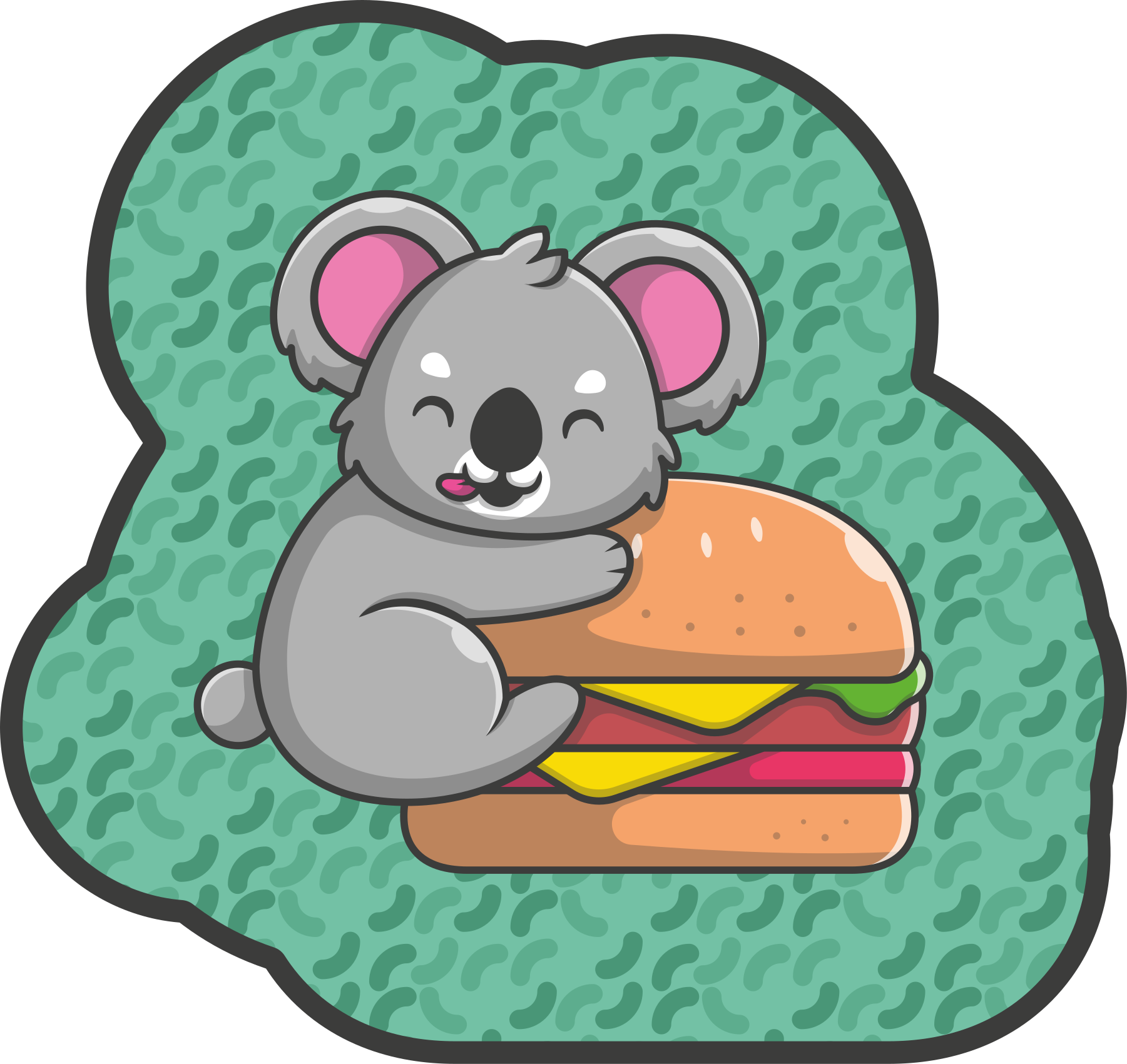Alfombra vinílica bebé lindo bocadillo de koala - TenVinilo