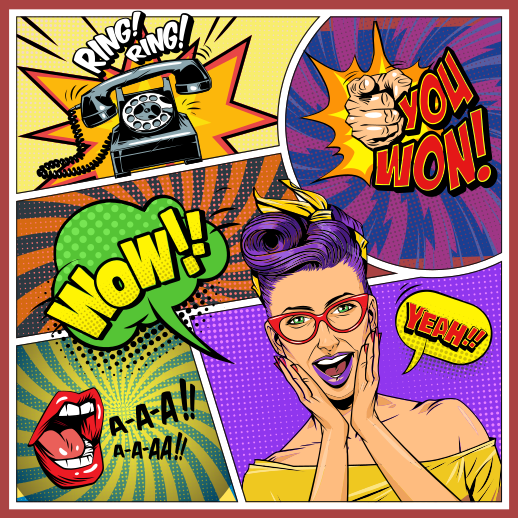 Alfombra vinílica dormitorio Tiras cómicas brillantes - TenVinilo