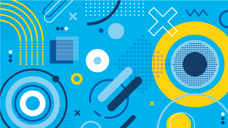 Alfombra vinílica geométrica motivo moderno azul - TenVinilo