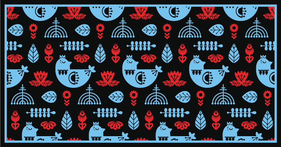 Alfombra vinílica de animales patrones populares coloridos - TenVinilo