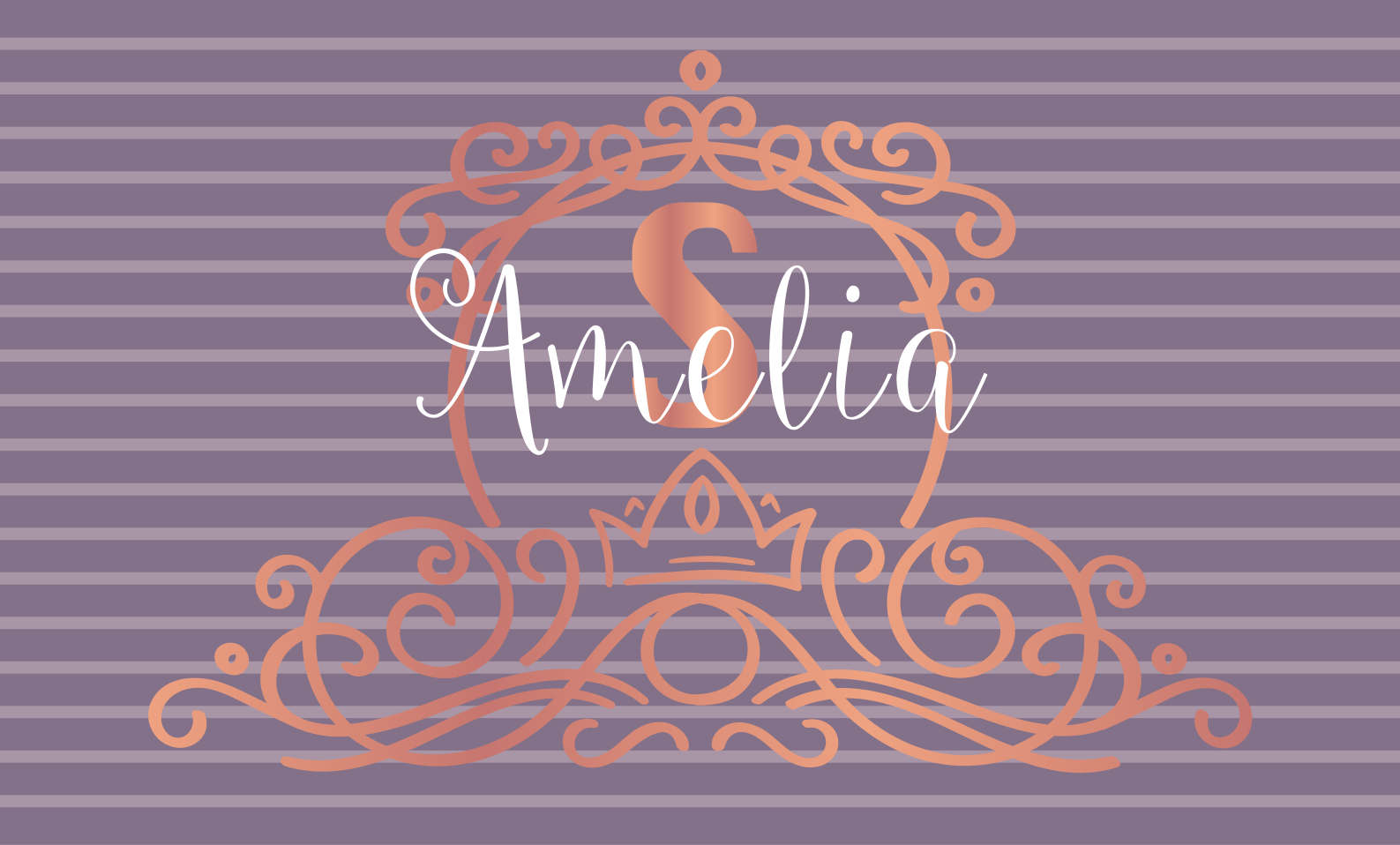 Alfombra vinílica infantil Princesa dorada y blanca coronada nomb - TenVinilo