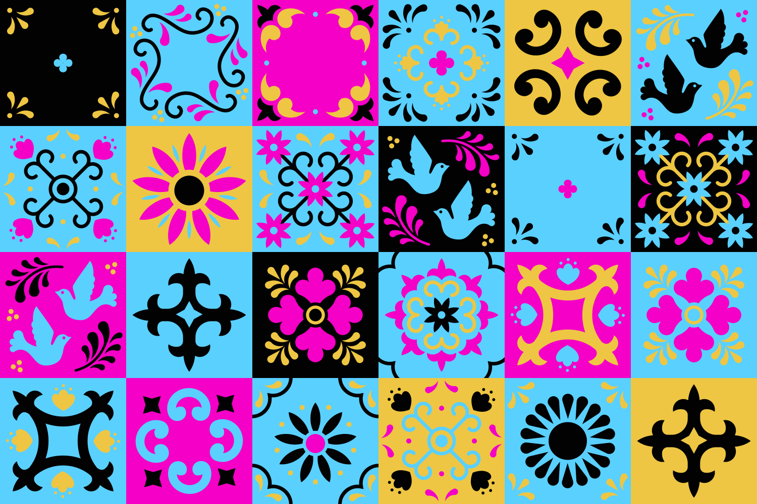 Alfombra vinílica mosaico patrón colorido - TenVinilo