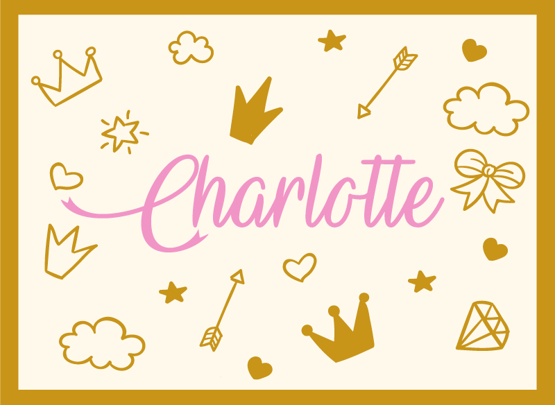 Alfombra vinílica con nombre Corona nombre personalizable - TenVinilo