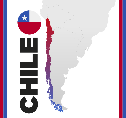 Alfombra vinílica mapamundi mapa de chile - TenVinilo