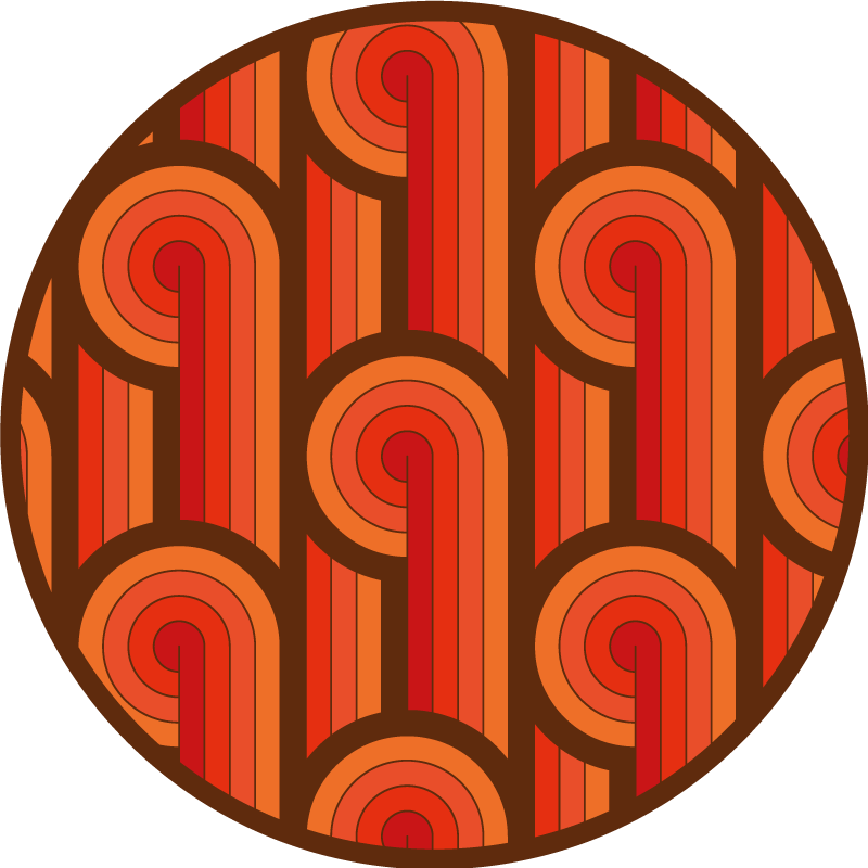 Alfombra vinílica redonda motivo redondo vintage - TenVinilo