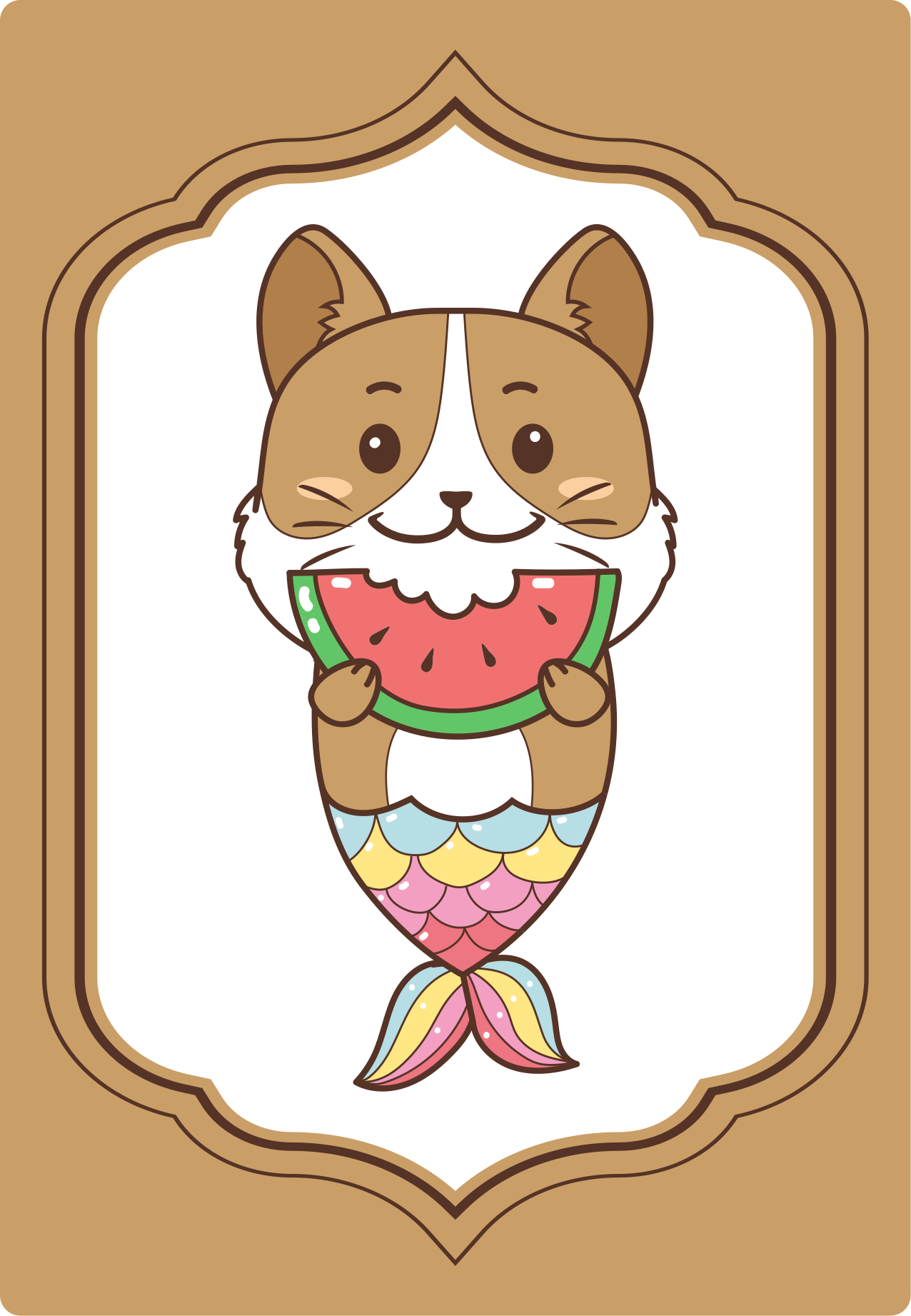 Alfombra vinílica de animales lindo personaje de sirena - TenVinilo