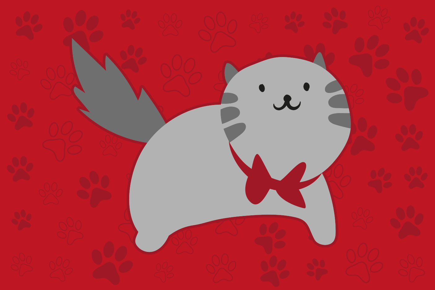 Alfombra vinílica de animales ilustración de gato alegre - TenVinilo