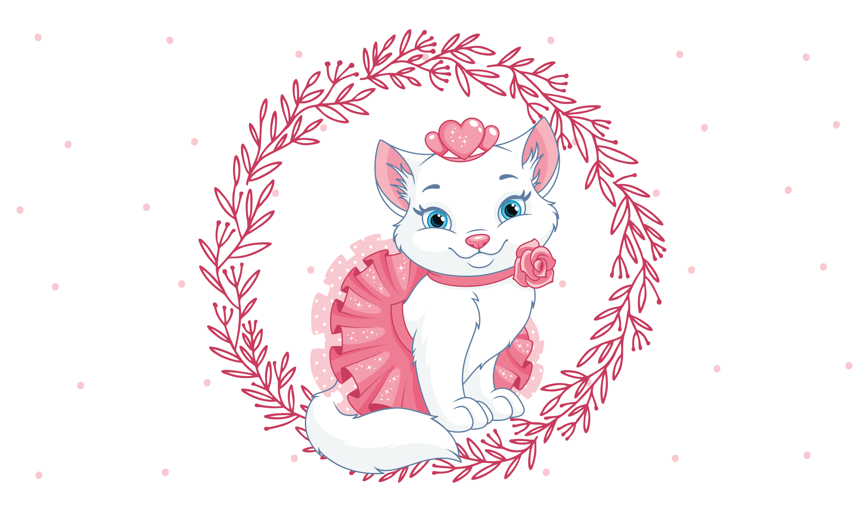 Alfombra vinílica infantil ilustración de gato encantador - TenVinilo
