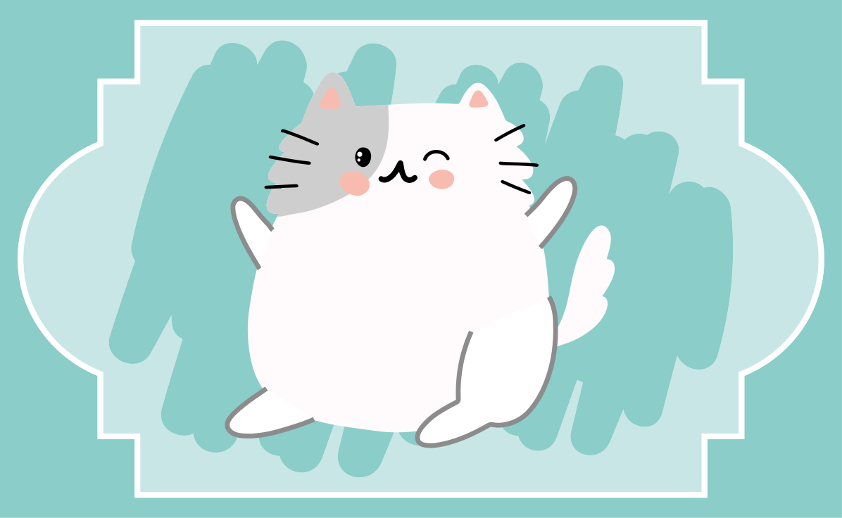 Alfombra vinílica dormitorio Gato blanco guiñando un ojo - TenVinilo