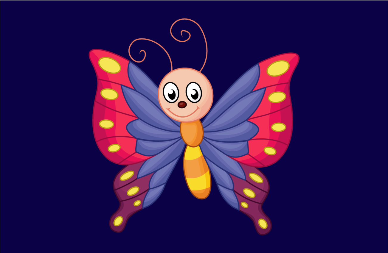 Aflombra vinílica animales Ilustración de mariposa linda sonrient - TenVinilo