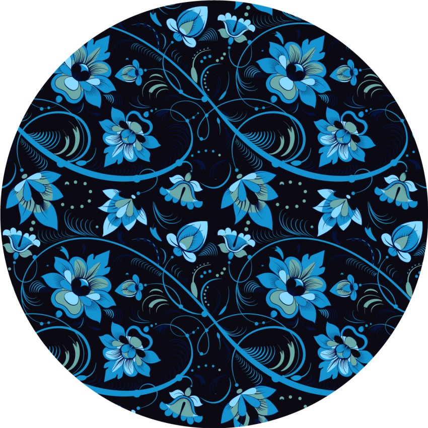 Alfombra vinílica flores patrón floral azul - TenVinilo