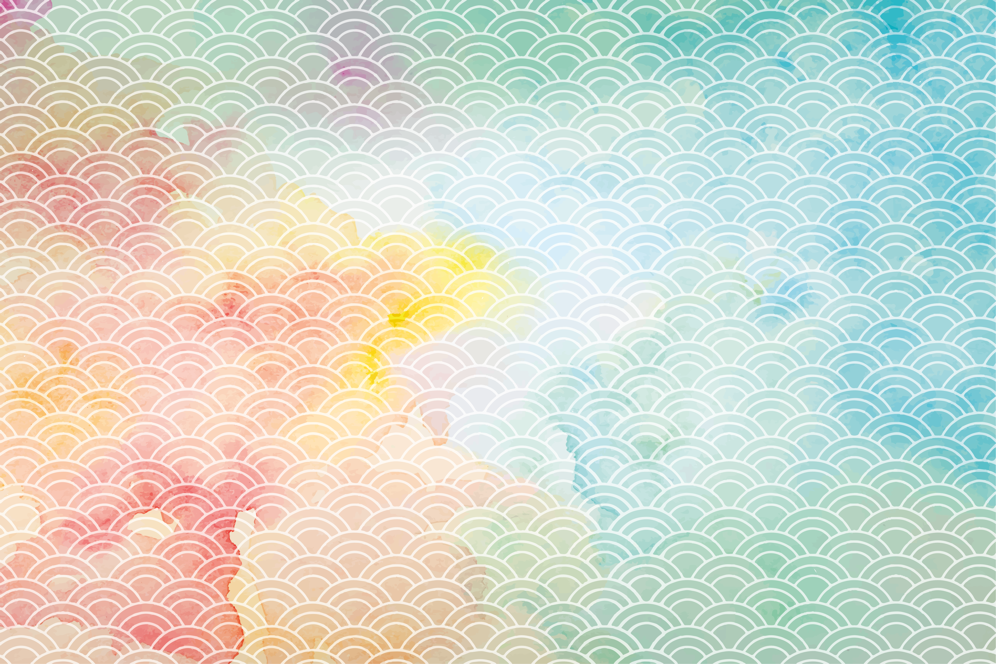 Alfombra vinílica geométrica motivo de ondas pastel - TenVinilo