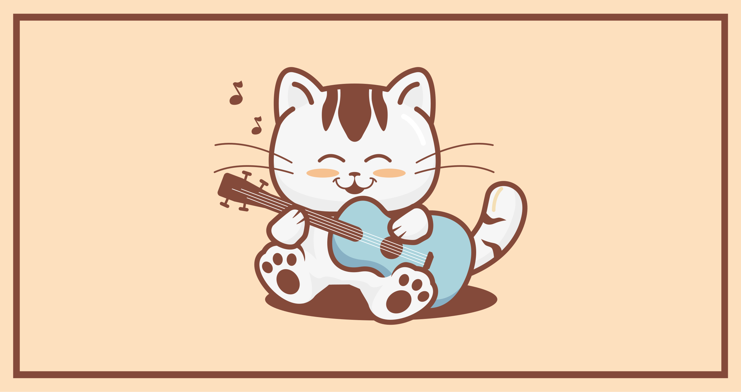 Aflombra vinílica animales Dibujos animados de gato músico - TenVinilo