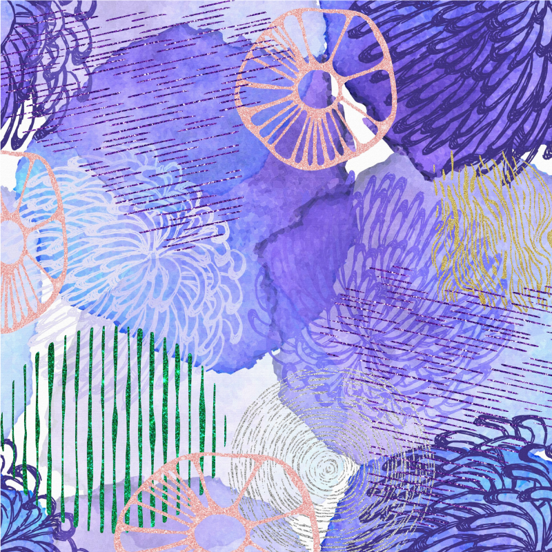 Alfombra vinílica baño patrones florales en espiral - TenVinilo