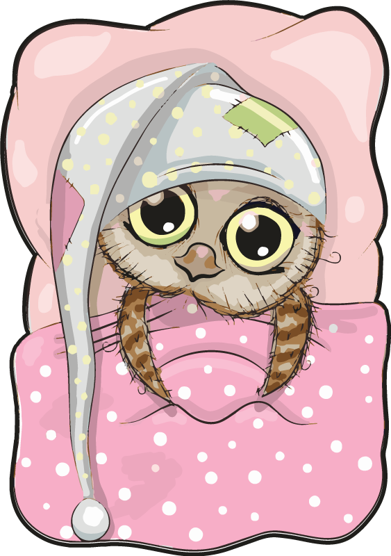 Alfombra vinílica infantil lindo búho dormido - TenVinilo