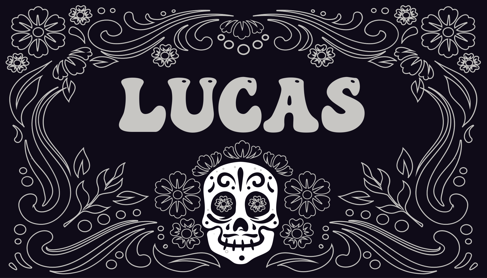 Alfombra vinílica Halloween diseño de calavera con nombre - TenVinilo