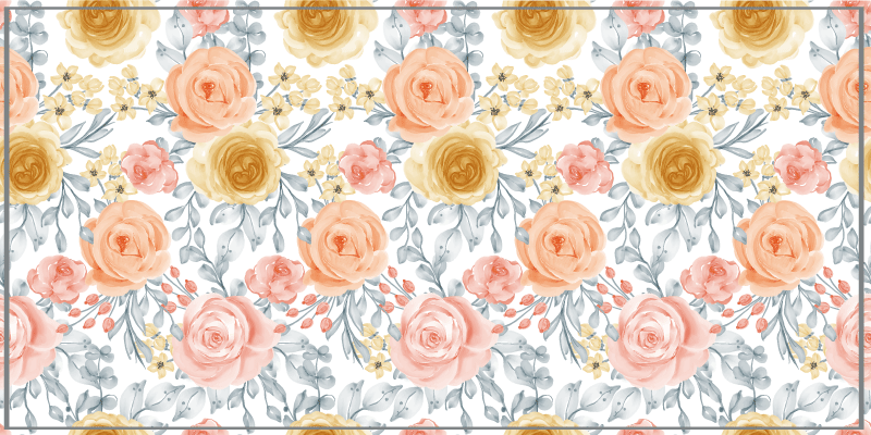 Alfombra vinílica recibidor emblema de flor - TenVinilo