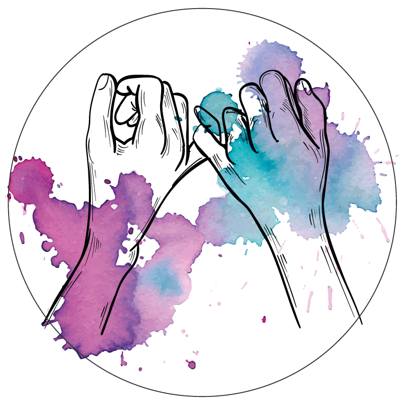 Alfombra vinílica juvenil manos entrelazadas - TenVinilo