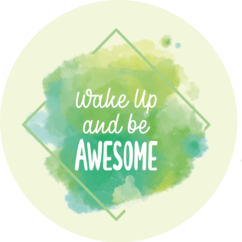 Alfombra vinilo redonda Mancha de acuarela con mensaje positivo - TenVinilo