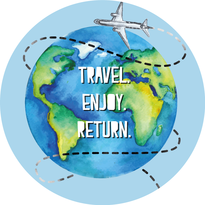 Alfombra vinílica mapamundi expedición alegría regreso - TenVinilo