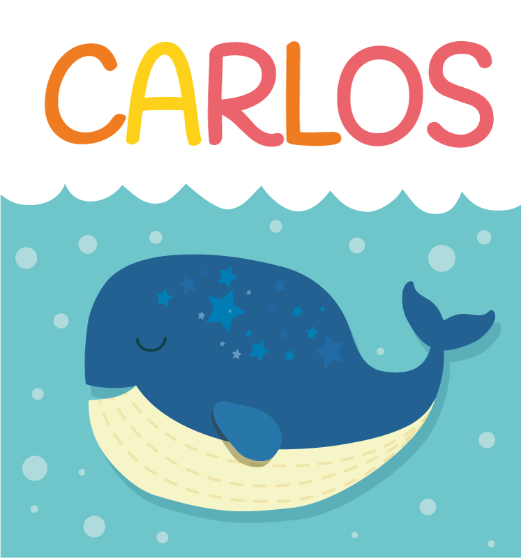 Alfombra vinílica personalizable Ballena de dibujos animados infa - TenVinilo