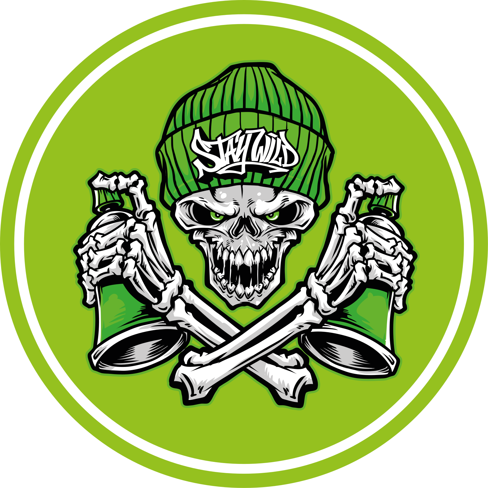 Alfombra vinílica redonda calavera y bebidas - TenVinilo