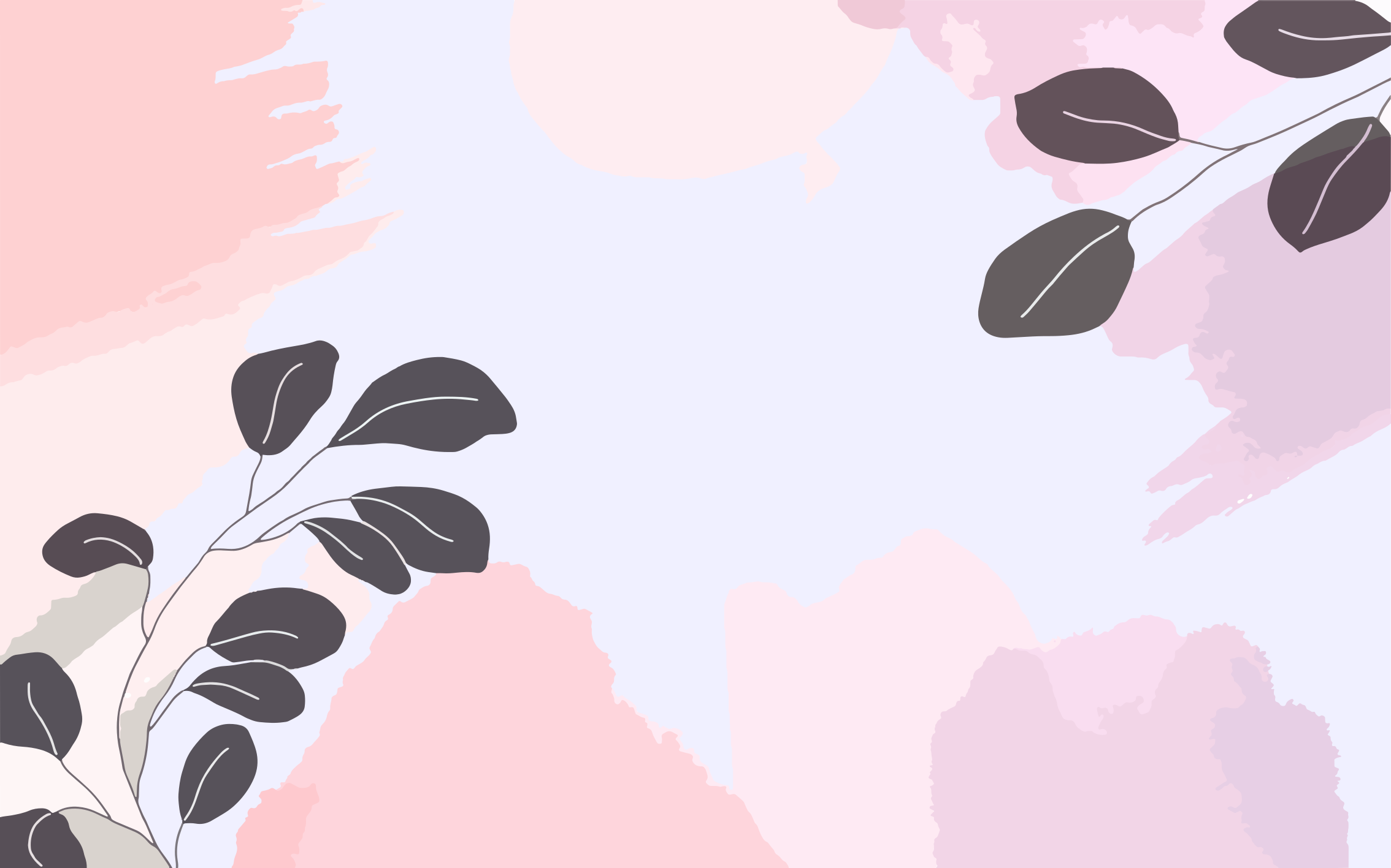 Alfombra vinílica flores Manchas de acuarela con hojas - TenVinilo