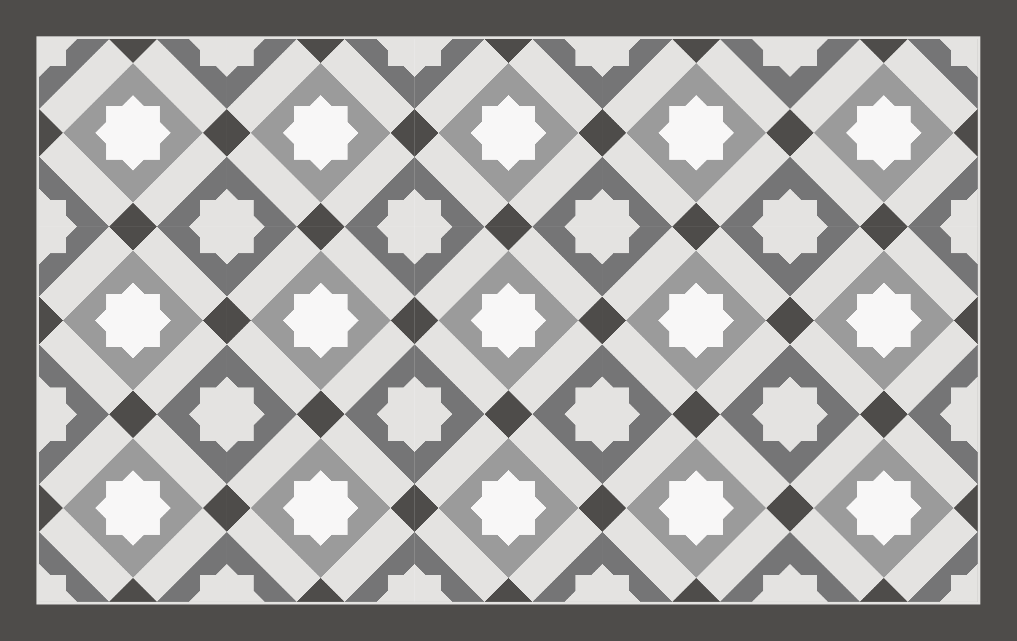 Alfombra vinílica hidráulica Patrón de estrellas geométricas gris - TenVinilo