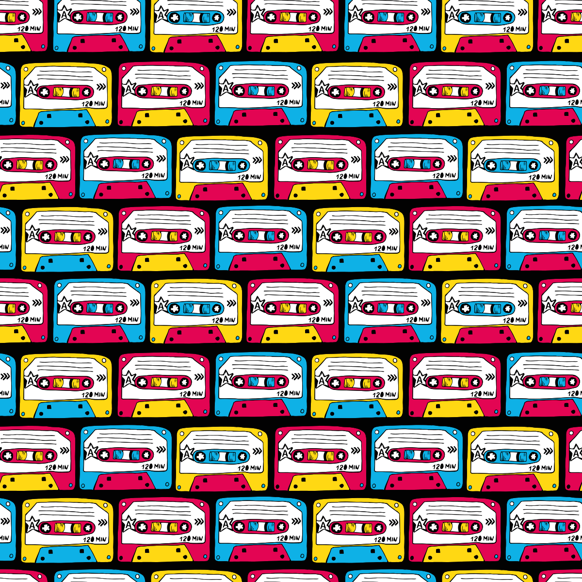 Alfombra vinílica textura cintas de audio retro - TenVinilo