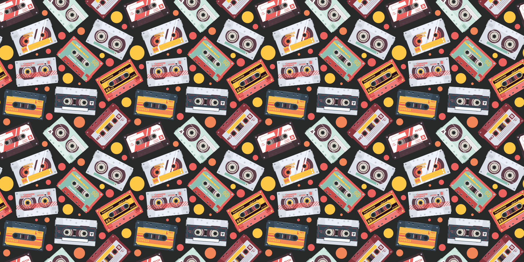 Alfombra vinílica infantil cassettes de audio vintage - TenVinilo