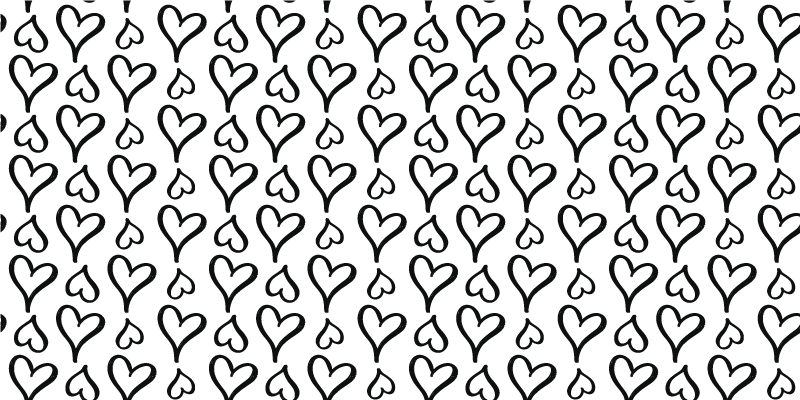 Alfombra vinílica textura patrón de corazones negros - TenVinilo