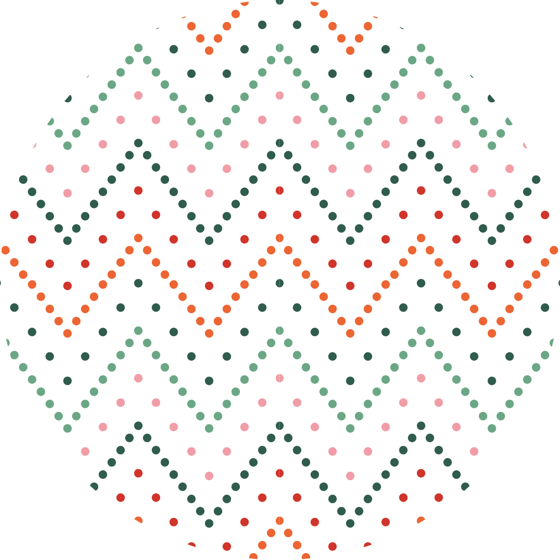 Alfombra vinílica minimalista puntos de colores chevron - TenVinilo