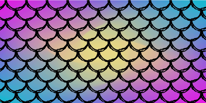 Alfombra vinílica infantil patrón de escamas de colores - TenVinilo