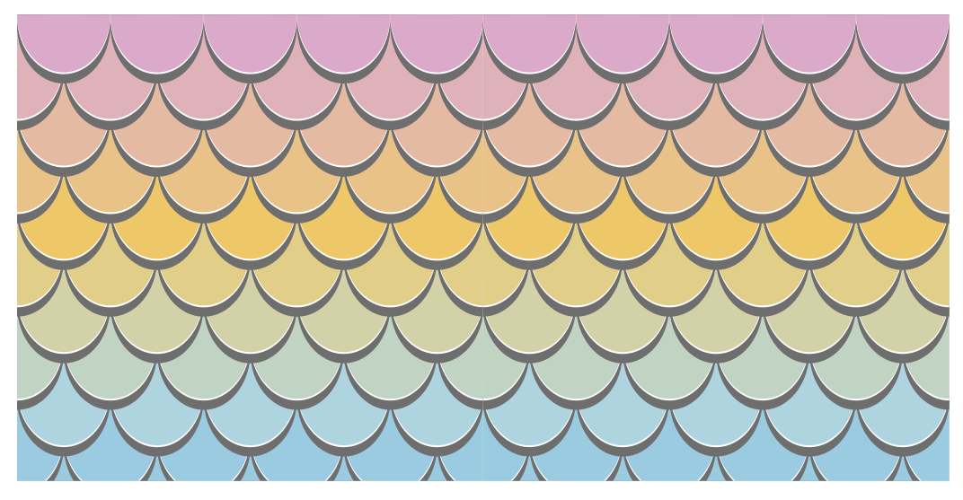 Alfombra vinílica imitación patrón de escamas de colores - TenVinilo