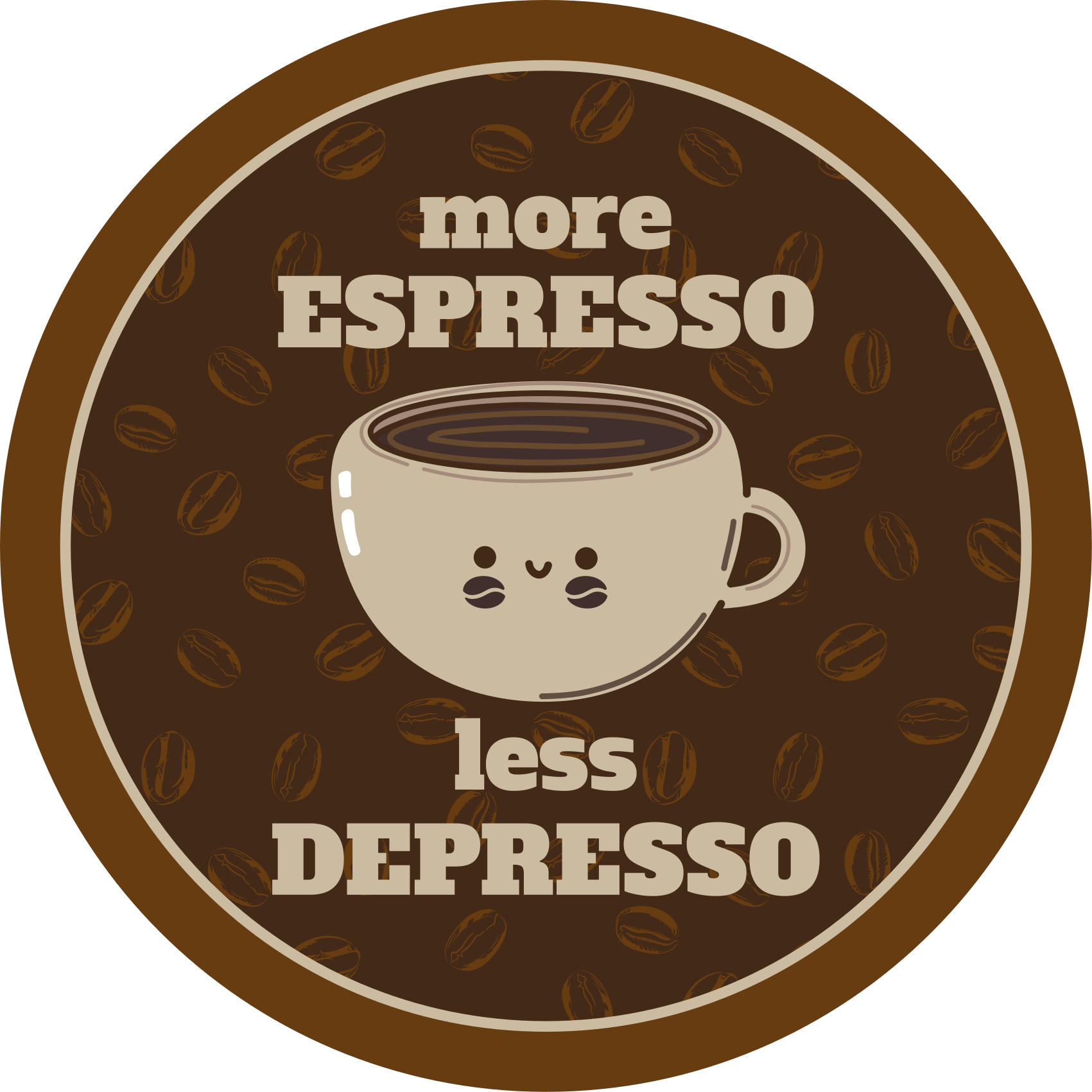 Alfombra vinílica frase más espresso menos - TenVinilo