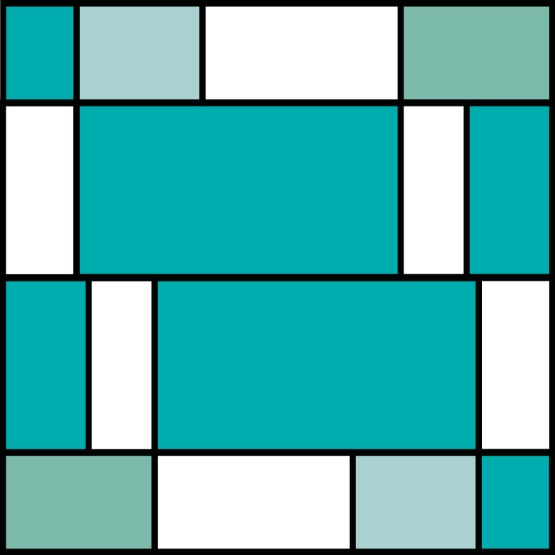 Alfombra vinílica geométrica azulejos azules de mondrian - TenVinilo