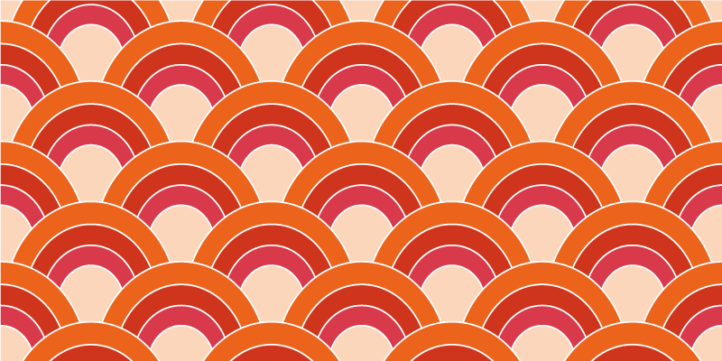 Alfombra vinílica geométrica patrones arqueados coloridos - TenVinilo