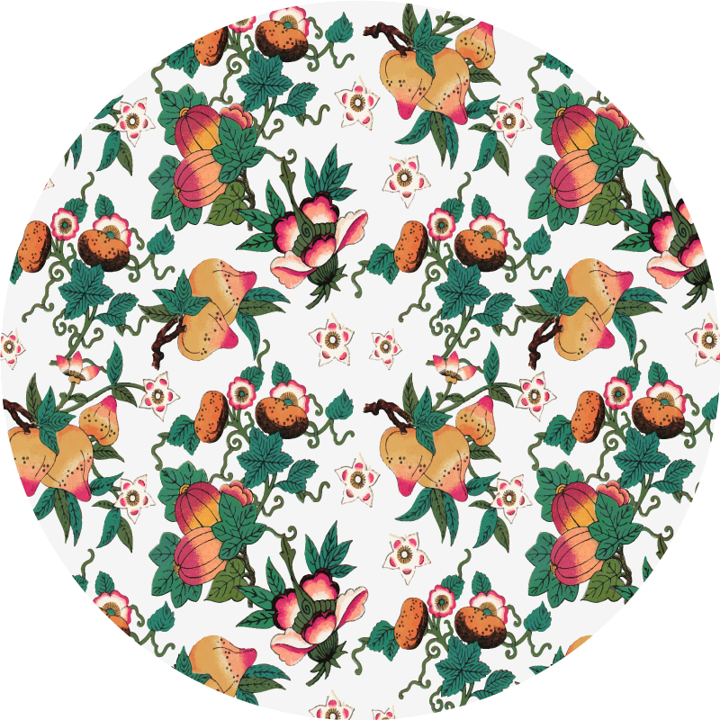 Alfombra vinílica flores diseño floral botánico - TenVinilo