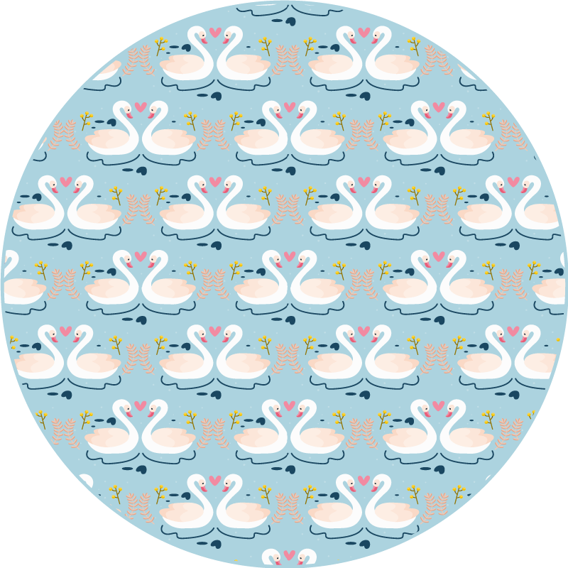 Alfombra vinílica de animales encantador patrón de cisne - TenVinilo