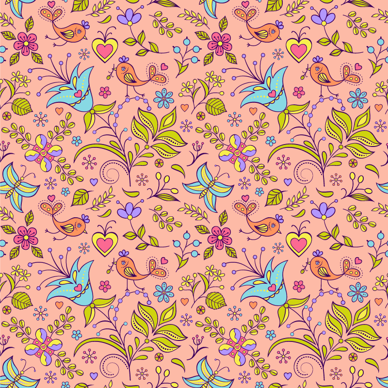 Alfombra vinílica flores motivo floral primaveral - TenVinilo