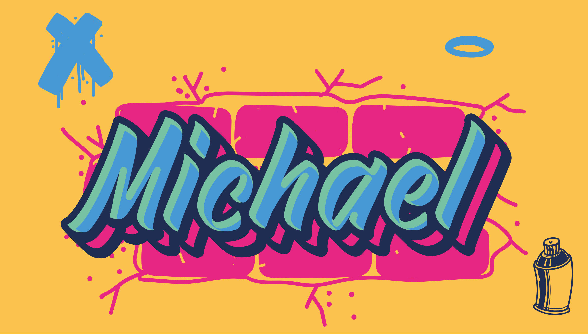 Alfombra vinílica infantil nombre personalizado de graffiti - TenVinilo