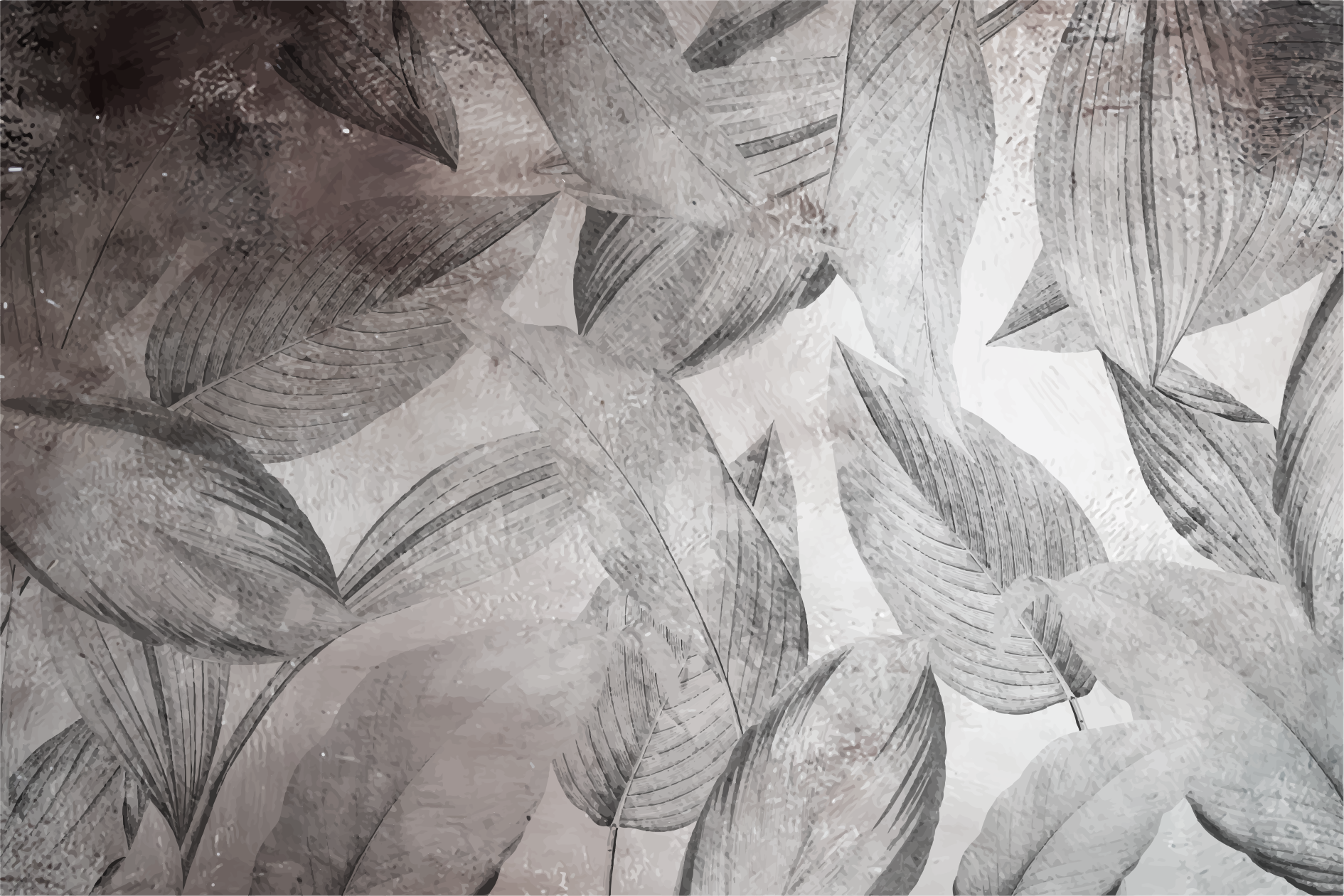 Alfombra vinilo exterior patrón hojas grises - TenVinilo