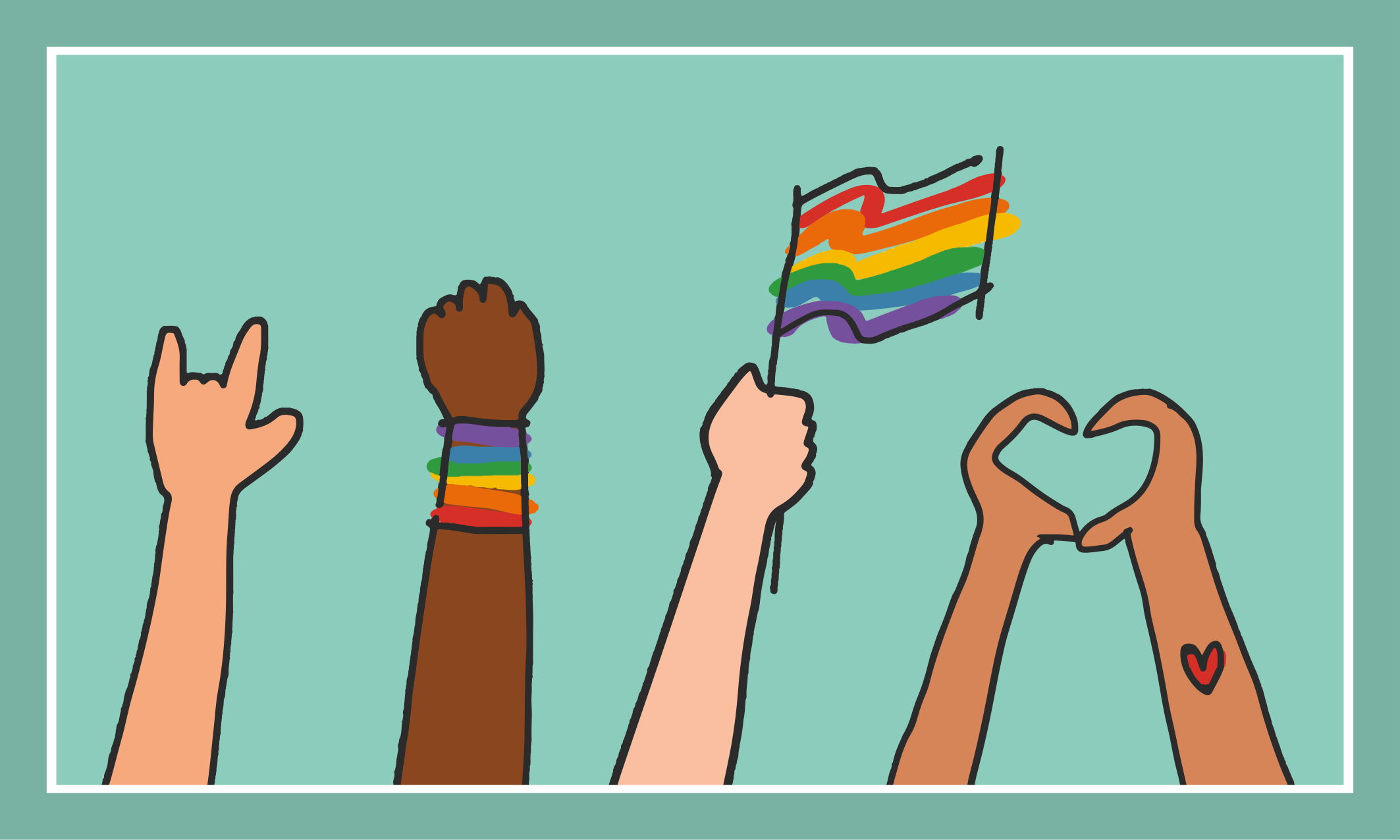 Alfombra vinílica dormitorio Orgullo gay estilo doodle - TenVinilo